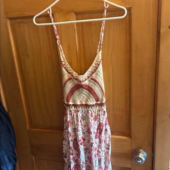 Bohemian Floral Maxi Dress in Red and Cream - Picture 3 of 8